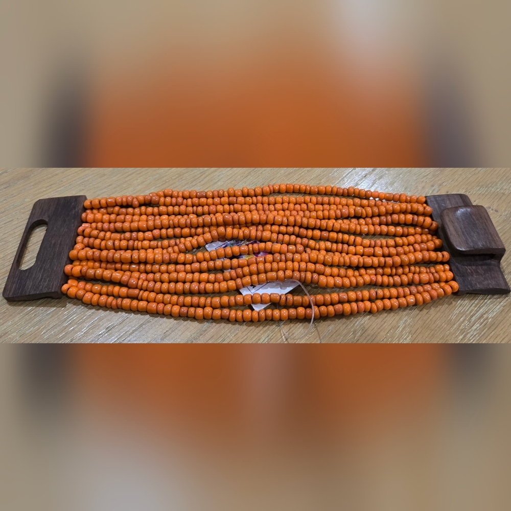 Handcrafted Orange Beaded Bracelet